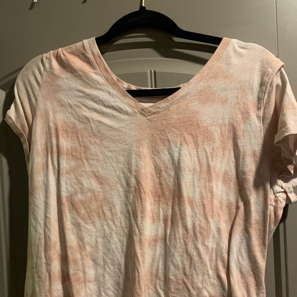 Tie-dye pink and white shirt